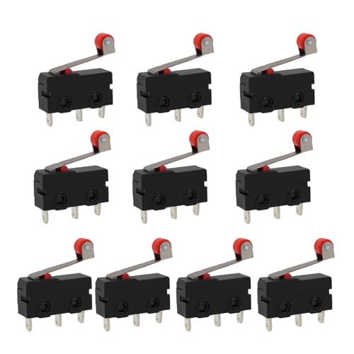 10 Piezas Micro Interruptor De Palanca 250V 5A | Interruptor De Fin De Carrera SPDT 1NO 1NC | Microinterruptor Miniatura Para Electrodomésticos Y Equipos Electrónicos Final De Carrera