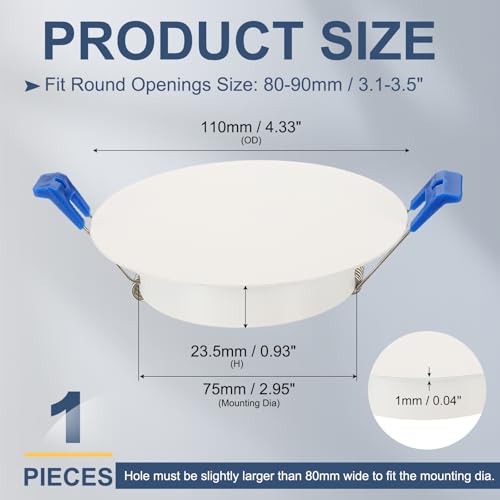 Placa de cubierta de techo de 110mm para tapar orificios de pared con bloqueo de resorte 2