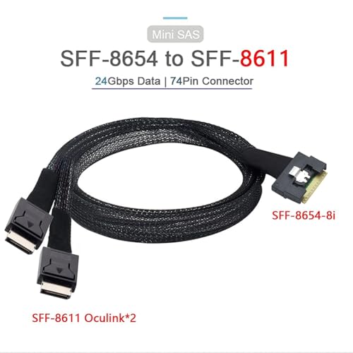 Cable Slimline SAS para servidor con adaptador anti-Misplug de 0.5m 7