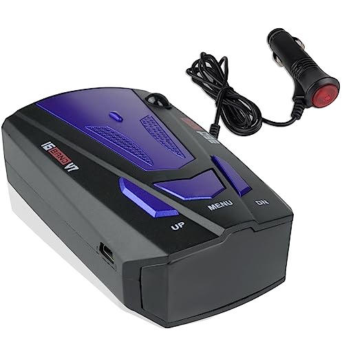 Car Radar Detector, Upgraded Dectector Driving Aids for City Road and Highway, Directional System Real Time Voice Alert Speed, Built-in GPS, LED Display