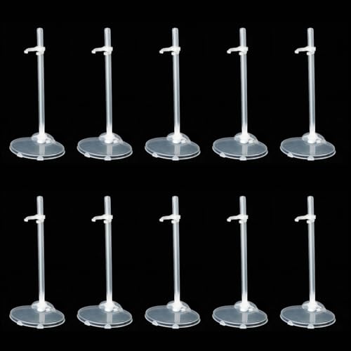 Image of QINGZHE 22Pcs Adjustable Doll Stands, Plastic Doll Display Holders, Clear Action Figure Stand, Toy Dolls Accessories, Transparent Display Stand Support for 11 to 13 Inch Tall Dolls