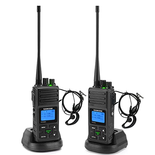 SAMCOM FPCN30A Two Way Radio Long Range Rechargeable,5W High Power UHF Professional Handheld 2 Way Radios Walkie Talkies for Adults Long Range with Group CALL/1500mAh/Earpieces, 2 Packs FPCN