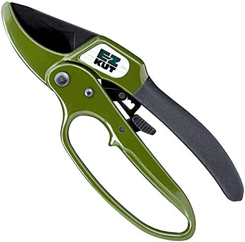 EZ Kut Heavy Duty Pruners Ratchet Hand Pruner with Ratcheting Action - Great Garden Hand Tool Clippers - Gardening pruners.. Ratcheting Anvil Hand Pruner. Pruning Shears Heavy Duty Since 1988