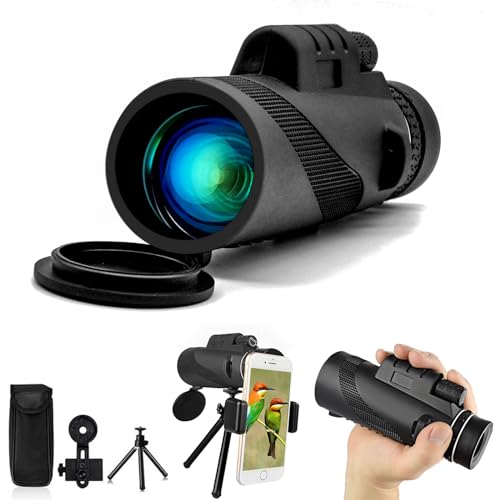 40X60 Monoculars, High Power BAK4 Prism Monoculars for Adults,Monocular Telescope for Stargazing,Bird Watching with Phone Holder & Tripod