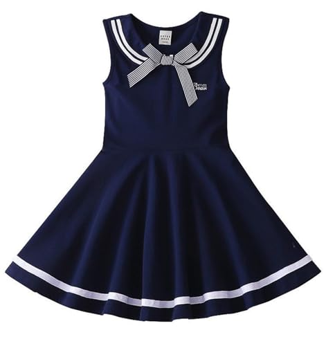 Baby Toddler Girl's Nautical Dress Cap Sleeve Sailor Uniform Dress for Girl 6M-3 Years