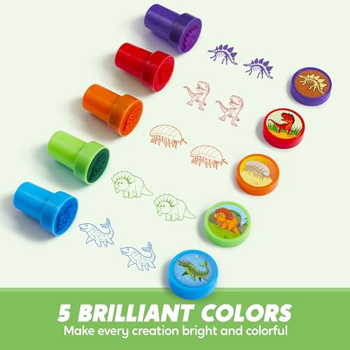 Image of JOYIN 50PCS Dinosaur Stamps for Kids, 50 Different Designs, Fossils, Sea Dinosaurs, Stamps for Dinosaur Party Favor Bags, Classroom Prizes Stuffers, Treasure Box Toys, Birthday Gift