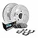 R1 Concepts Front Brakes and Rotors Kit |Front Brake Pads| Brake Rotors and Pads| Euro Ceramic Brake Pads and Rotors| Hardware Kit WGTH1-07003