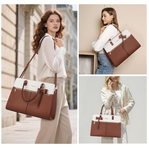 MOSISO Sac Tote Ordinateur 15,6 Pouces Femme avec Clutch & Nœud Papillon – vue 2