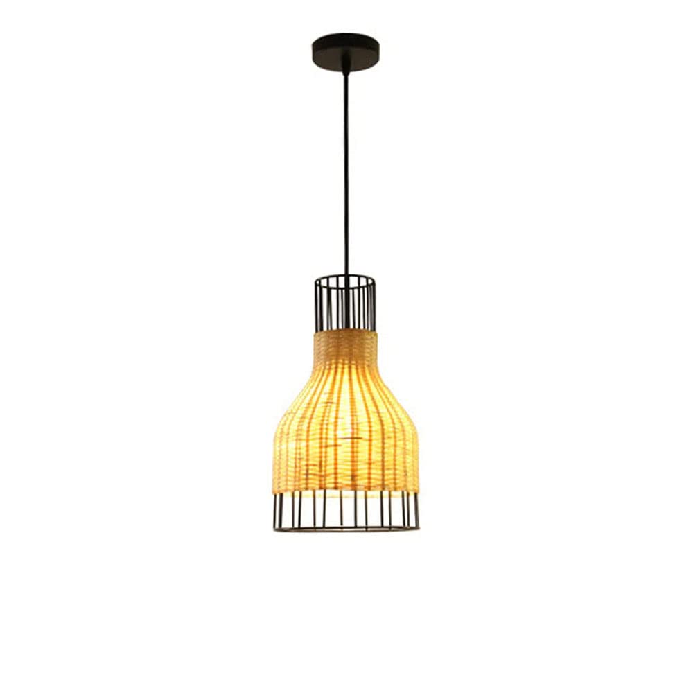 Lámpara colgante de bambú creativa que elimina la luz fría en tu comedor