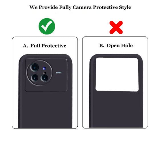 Image of A rtistque Liquid Silicone Flexible with Camera Protection Soft Back Cover Case for Vivo X80 - Black