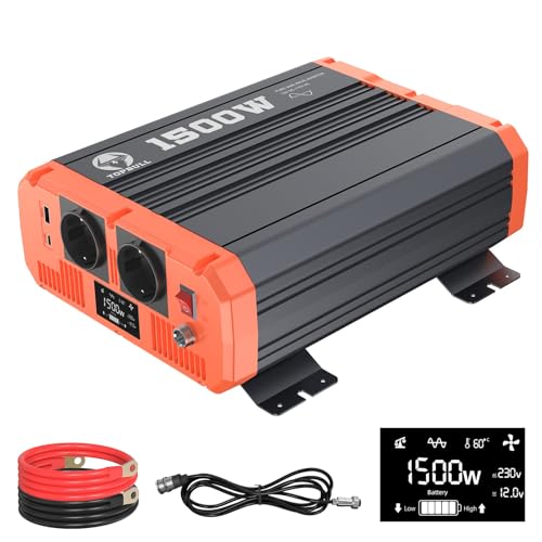 1500W/3000W Inversor 12V 220V-230V Onda Pura Convertidor DC AC Tr...