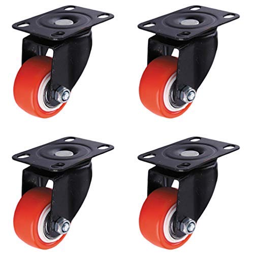 Roulettes de meubles pivotantes 4x roues plaques PU pour établi et chariot charge 100kg