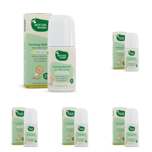 Image of Mother Sparsh Tummy Roll On For Baby, Colic Relief, Constipation and Indigestion With Hing & Saunf | 100% Ayurvedic - 40ml (Pack of 5)