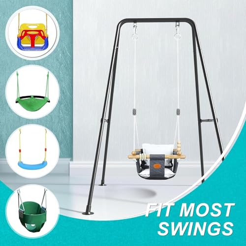 Zenzres Swing Stand, Hammock Chair Stand Max Load 150KG, Heavy Duty Hammock Stand,Outdoor or Indoor Hanging Chair Stand only,Hammock Chair not Include(Black)