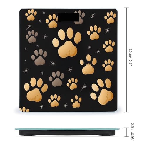 Báscula digital para baño con diseño de huella de perro miniatura 2