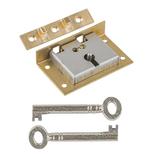 Medium Brass Half Mortise Chest or Box Lock with Two