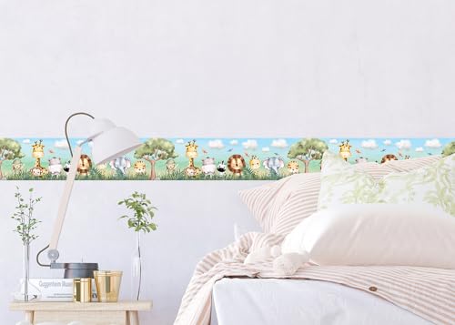 Bordes Adhesivos para Pared Infantil Safari Jungla 500x14 cm miniatura 5