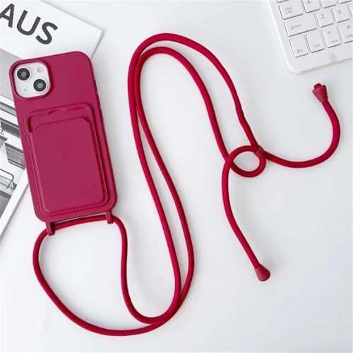 Coque silicone cordon iPhone 14 Plus pour éviter les chutes de mobile