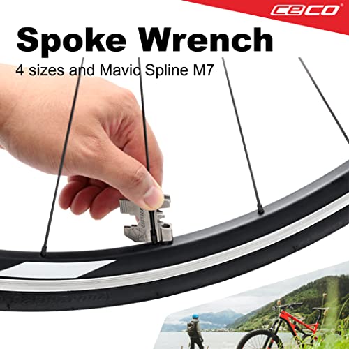 CECO-USA 20 Function Bike Tool with Chain Breaker - Bicycle Multi Tool - Heavy Duty, Compact Pocket Sized, Lightweight - High Strength CR-V 6150 Tool Steel - Easy to Carry