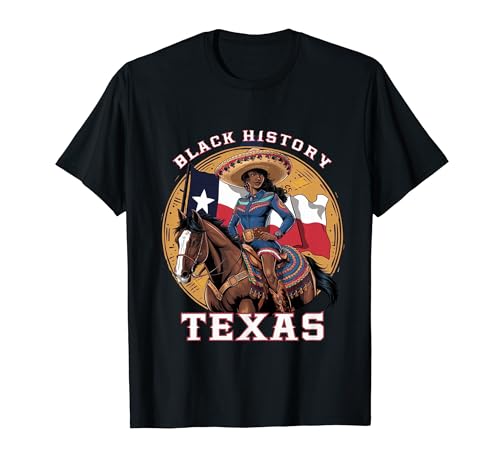 Negro Cowgirl Western Rodeo Melanin Black History Texas TEE4 Camiseta