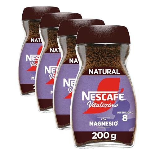 Nescafé Vitalissimo Café Soluble, con Magnesio, 200g (Paquete de 4)
