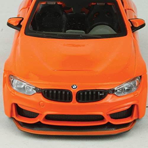 BMW M4 GTS Orange with Carbon Top and Orange Wheels 1/24 Diecast Model Car by Maisto 31246