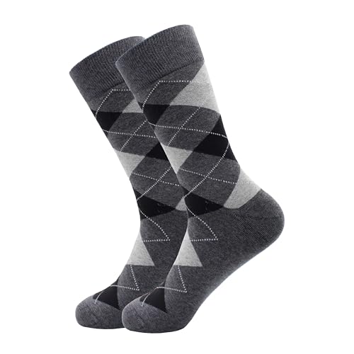 GLCMXMART Mens Grey Dress Socks Size 10-13, Cotton Crew Calf Sock3