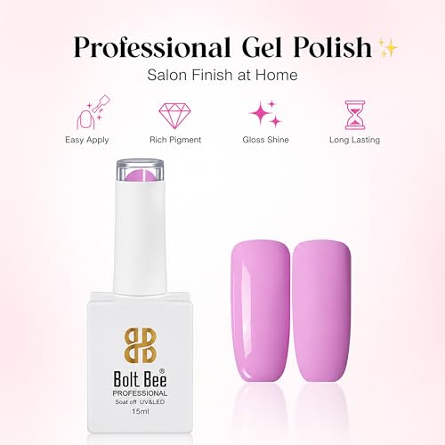 Image of Bolt Bee Bubblegum Pink Color Gel Nail Polish Soak Off UV Gel DIY at Home 15ML Manicure Salon Nail Art