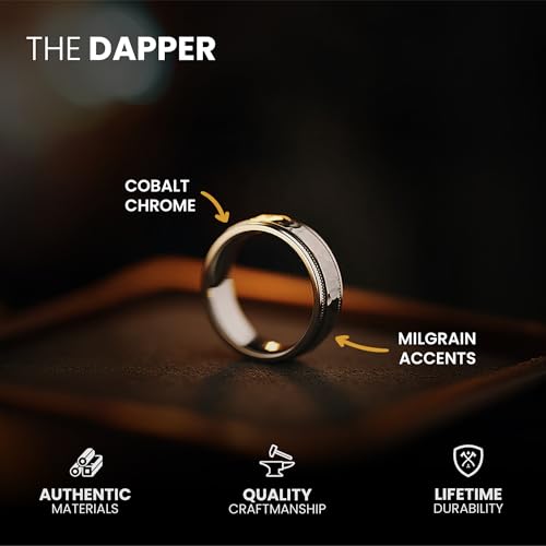 Manly Bands: Men's Cobalt Chrome Wedding Bands and Rings - Aerospace Grade Alloy, Naturally Hypoallergenic and Scratch Resistant, Perfect Gift for Men - Free Silicone Ring Included3