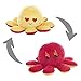SABIDI Pulpo Peluche Reversible Gigante 30 cm – Juguete de Peluche para Niños XXL– Peluche de Felpa Doble Cara – Flip Octopus – Peluche Pulpo Reversible – Feliz y Enfadado - Color Amarillo y Rojo