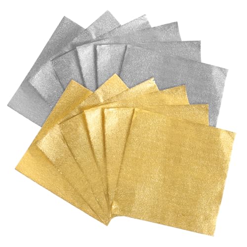OSALADI 100枚 金色アルミホイルキャンディ包装紙 菓子折りや手作りチョコレートに 軽量でカット可能 キャンディフォイルラッパー 駄菓子包