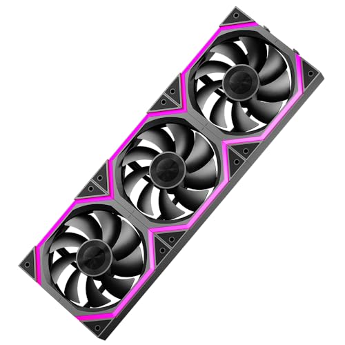 Jungle Leopard GALAXY Build Blocks UNI Daisy Chain RGB PC Lüfter 120MM 3er Pack,2000RPM/62.36CFM,5V3PIN ARGB und 12V4PIN PWM Lüfter (Schwarz)