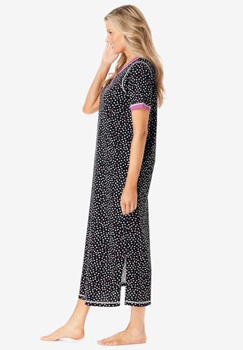 Dreams & Co. Plus Size Long Henley Sleepshirt4