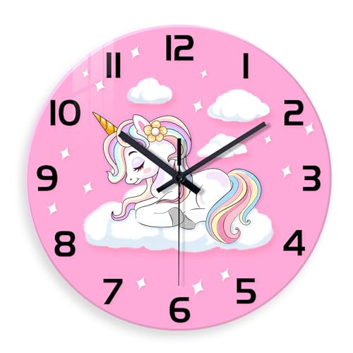 Constantplanet Unicorn Small Wall Clocks Battery Operated 12 Inch