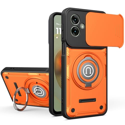 Coque Motorola Moto G55 5G anti-chute orange pour eviter les bris d'ecran et de camera