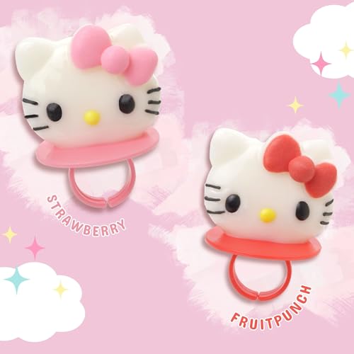 Galerie Hello Kitty Lollipop Rings, Strawberry and Fruit Punch Flavored Suckers, Themed Party Favors, 3 Count Bag, 1.27 Ounces (1 Pack) - image 3