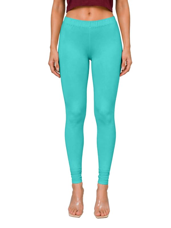 Image of TRENDMALLS Women's Microfiber Elastane Stretch Soft Churidar Length Leggings with Ultrasoft Waistband