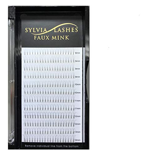 Premade Volume Fans Eyelash Extensions 5D 12 Rows/Tray Short Stem Russian Volumes Lashes Extensions Fans (5D C-CURL MIX)
