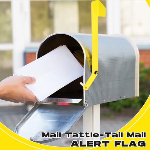 Image of Yaocom 2 Sets Mailbox Alert Flag for Delivered Extra Long Mail Mailbox Delivery Notification Alert Signal Flag Replacement 16.4 Inch Aluminum Alarm Heavy Duty Accessories for Steel Metal Post-Mount