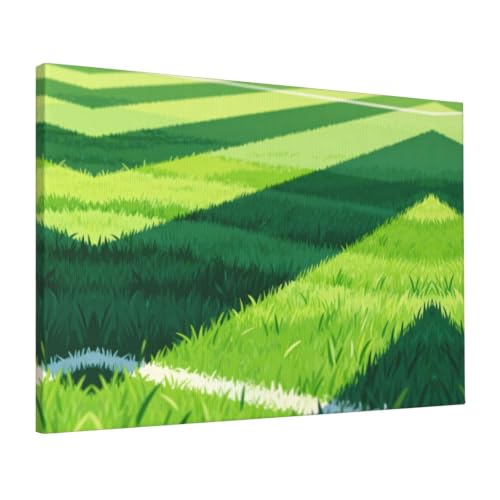Toile herbe à rayures 40,6x61 cm tableau de salon encadré de qualité premium