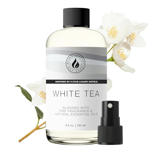 Aroma Country White Tea Diffuser Oil – Luxury Essential Oils for Diffuser Refill & Air Freshener Room Spray, Long-Lasting, Natural Home Fragrance and Hotel Scent for Diffusers & Machines (8.5 Fl Oz)