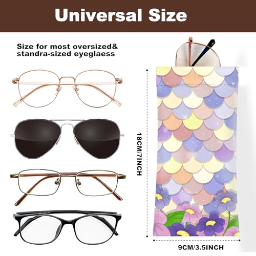 Image of Anikathy 2Pcs Sunglass Eyeglass Glasses Case Soft PU Leather with Cleaning Cloth Cute Glasses Pouch Bag for Men Women Girs