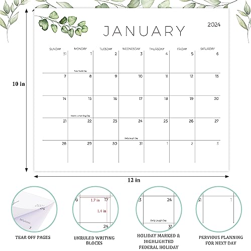 Calendar 2024 - Magnetic Calendar for Fridge,Monthly Family Calendar,18 Month Refrigerator Calendar from Jan.2024 to Jun.2025, Magnetic Fridge Calendar for Home & Office Organization .10x12.Green…