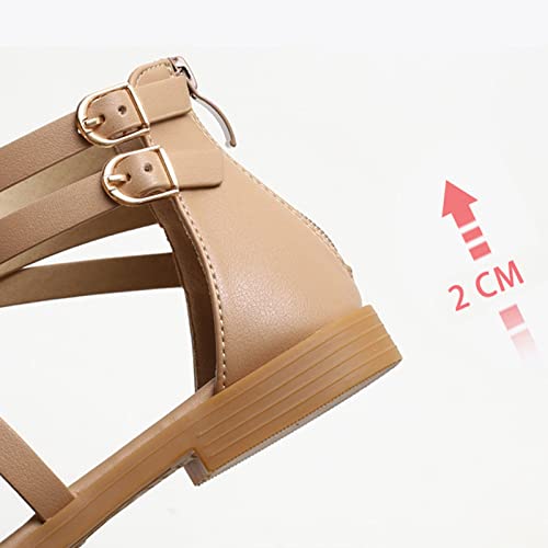 Sandals Sandals Women's Summer Strap Casual Flat Bottom Beach Vacation Casual Shoes Sandal(A,38)4