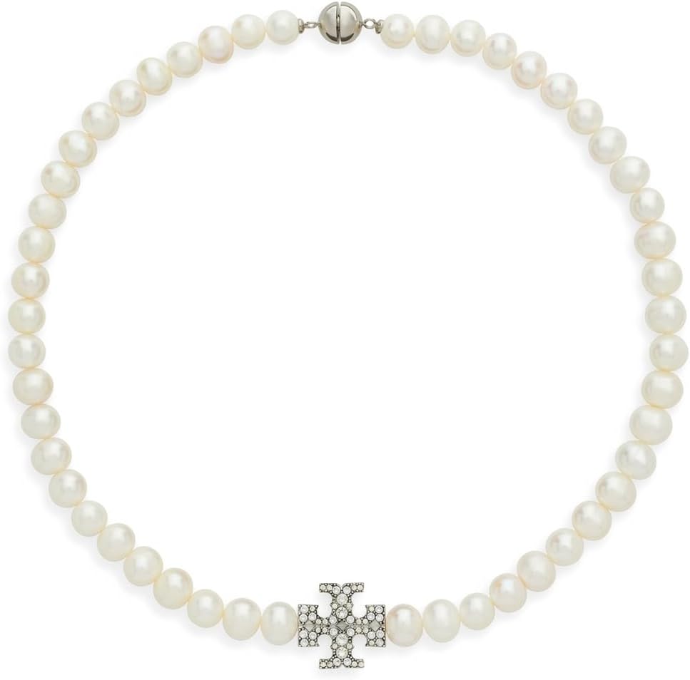 Tory Burch Women's Moondance Pearl and Pave Necklace