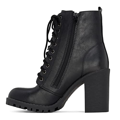 Kassie - Women's Combat Lug Sole Chunky Lace Up Ankle Booties3
