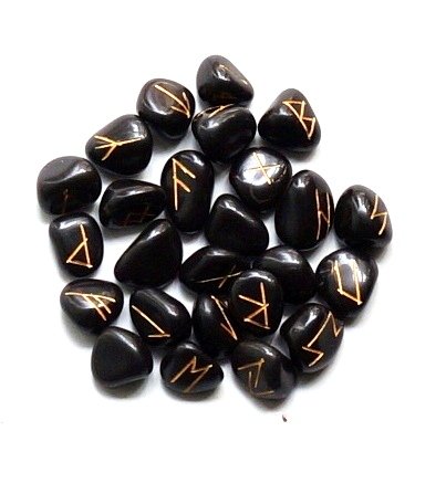 SHIVANSH CREATIONS Healing Witchcraft Crystals Viking Rune Hand Casting Kit Chakra Healing River Stones Reiki Crystals Gemstones Crystals Occult Decor Pagan Decor Wiccan Rune Set (Black Tourmaline)