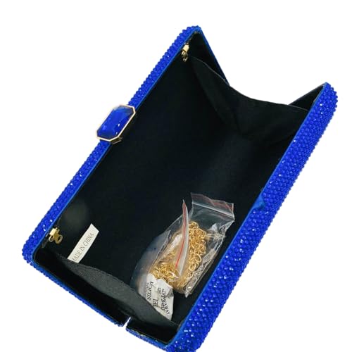 Image of Boutique De FGG Crystal Evening Bags for Women Formal Party Box Clutch Wedding Rhinestone Handbags Bridal Clutch Purse,Mini