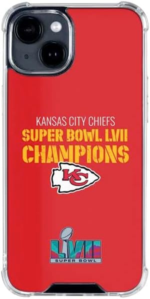 Skinit Clear Phone Case Compatible with iPhone 14 - Officially Licensed NFL Kansas City Chiefs Super Bowl LVII Champions Design