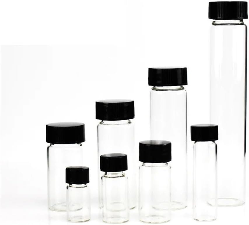 Glassware Labware 3ml To 50ml Transparent Clear Glass Sample Bottles Essential Oil Bottle Lab Vial Container(3ml 100pcs)